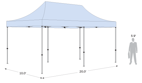 Sketch of tent with dimensions