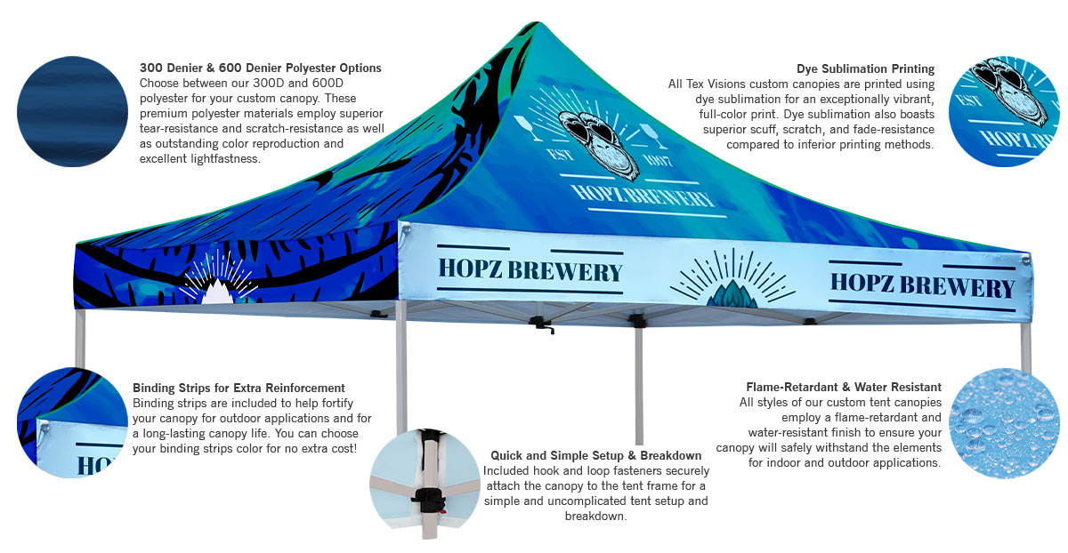 custom canopy tent features