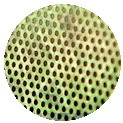 Close up of 60/40 perforated vinyl pattern for rear window graphics